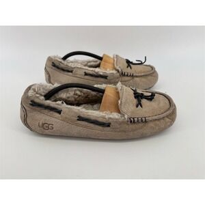 UGG Beige Loafers with Dark Detailing